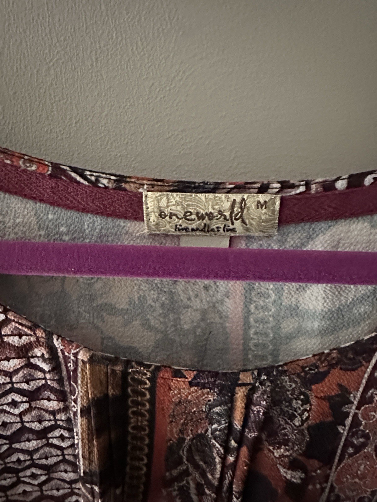 ONE WORLD Multicolor Patchwork Blouse - image 2