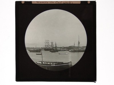 Segelschiffe Catwater Plymouth Hafen 381 PH Magic Lantern Slide um 1900