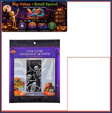 Skeleton Door Cover Halloween Wall Decoration 30x72 Inch Plastic Outdoor