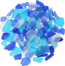 16Oz Sea Glass for Crafts Bulk Cobalt Blue/Aqua/White Tumbled Decor Bulk Sea