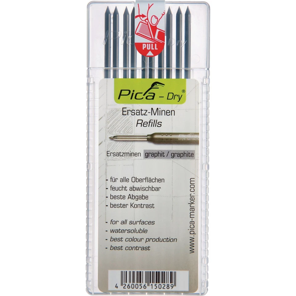 PICA-MARKER GMBH Minenset Pica-Dry 10x graphit feucht abwischbar 10 Minen/Set Ersatz Austausch