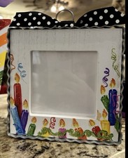 Happy Birthday Picture Frame With Birthday Candles Border Mini Print