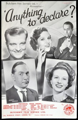 ANYTHING TO DECLARE? 1938 John Loder, Noel Madison, Belle Chrystall TRADE ADVERT