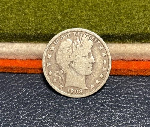 (#101829) Barber Half Dollar: 1898     Fine