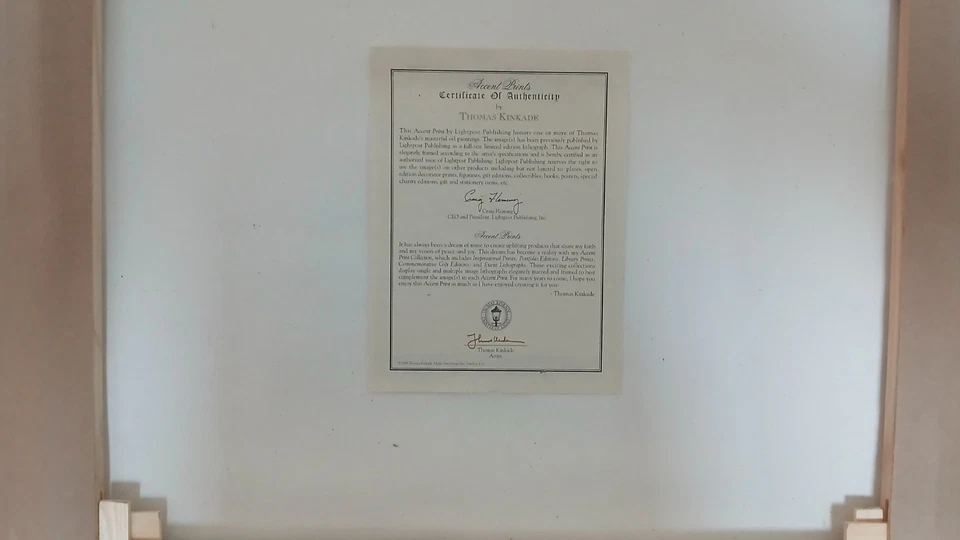 Thomas Kinkade STONEHEARTH HUTCH 22x28 в рамке Enbellish giglee - Изображение 2 из 2