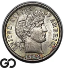 1902 Barber Dime, Beautiful Lustrous Gem BU++
