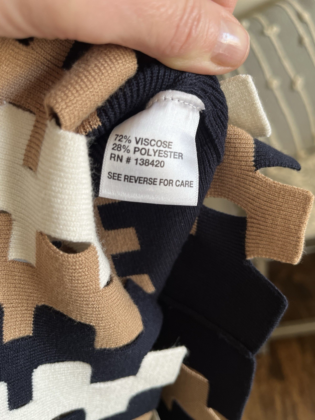 Etcetera geometric Chic pattern Sweater Knit Penc… - image 5