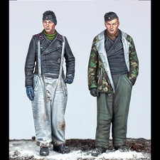1/35 Tank Panzer Crew WWII Military Theme 2 Figures Unpainted Unassembled