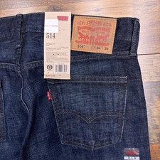 Levis 514 Straight Leg Jeans Mens 34x34 Mid Rise Slim Fit New