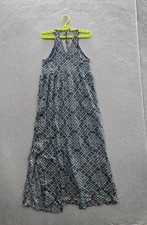 Roxy Women Dress L/G Green Floral Maxi Sundress Boho Cottagecore