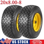 2 Pack 20x8.00-8 20x8-8 4 Ply Tires Heavy Duty for Riding Lawn Mower Turf Saver