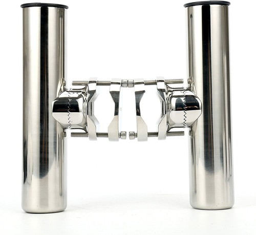 4 Pack Stainless Steel Clamp on Boat Fishing Rod Holder for Rails 1-1/4" to 2" - Picture 4 of 12