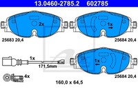 ATE | 2 Bremsscheiben + BremsbeläGe VA + HA FüR Skoda Octavia 3 5E5