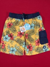 HEAT Junior Boys Board Swim Shorts Lined Hibiscus UPF50 Size Small A218