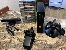 Microsoft Xbox 360 Console Bundle Kinect Sensor Controller Charging Dock Games