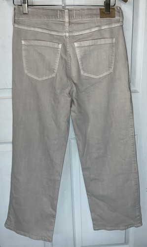 Abercrombie Kids High Rise Wide Leg Jeans Beige Sz 17/18 Short Adjustable Waist - Picture 2 of 10