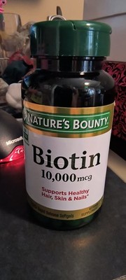 Nature's Bounty Biotin Softgel 10,000 mcg, 120 Capsules