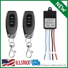 1 Receiver + 2 Transmitter Control Switch DC 12V 24V 1 Channel RF Relay Latched