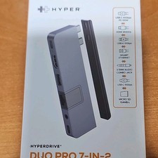 Hyper Drive Duo Pro 7-in-2 USB-C Hub Gray for MacBook Pro/Air 2016-2021