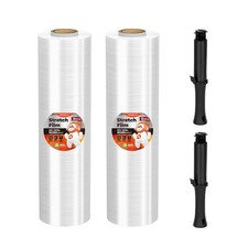 Shrink Stretch Wrap Handles Film Roll Pallet Shipping 15x1000ft 60Ga 2 PCS
