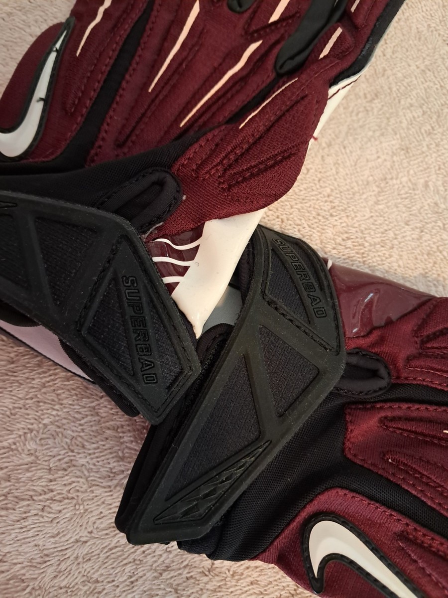 Nike Vapor Jet 3.0 Superbad Maroon And White Football Gloves Size