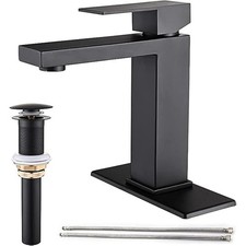 Matte Black Bathroom Faucet, Single Hole Vanity Bath Faucet,Single Handle Modern
