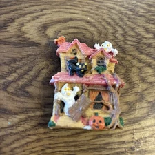 Haunted House Ghost Pumpkin Black Cat Magnet 2-1/4"