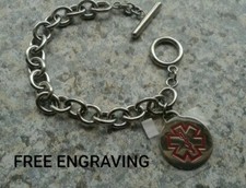 FREE ENGRAVING PERSONALIZED Medical Bracelet Stainless Steel Chain