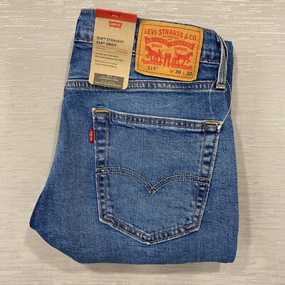 Levis 514 Jeans Mens 30 x 32 Straight Leg Regular Fit Medium Wash Denim Pants