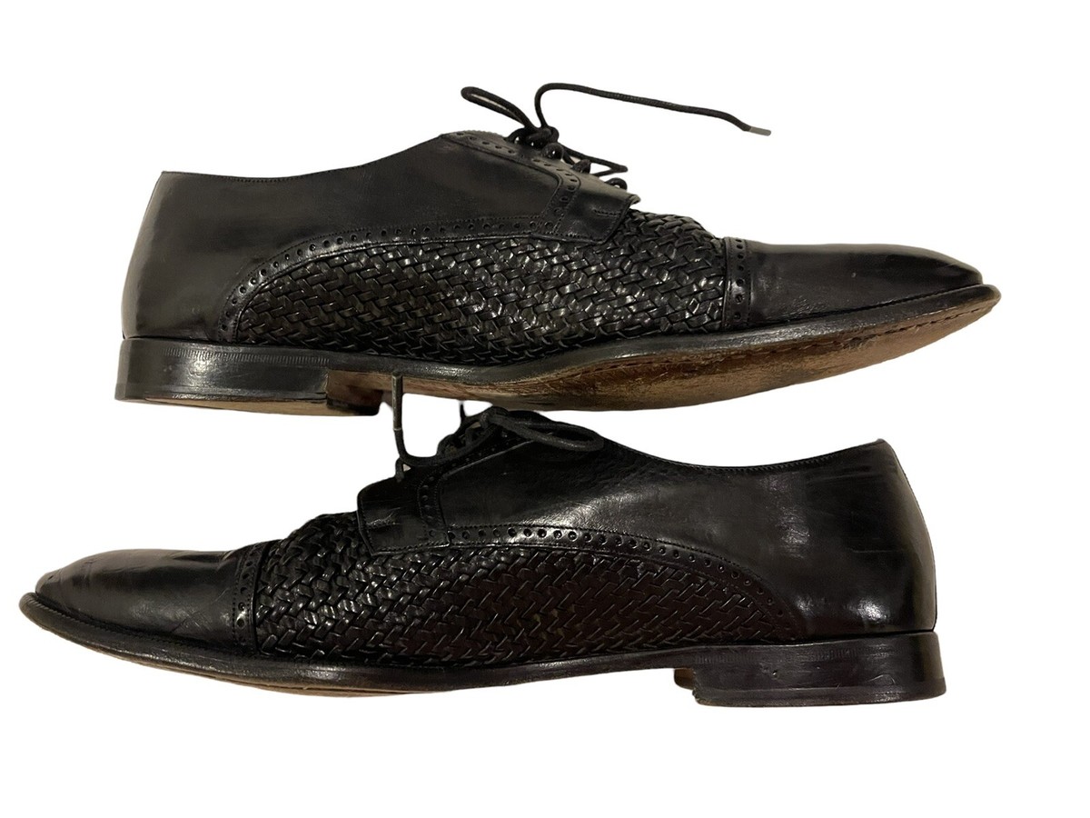 MEZLAN Black captoe Oxfords
*shoe box and bags included MEZLAN BLACK CAP TOE OXFORDS WITH WOVEN LEATHER MIDSECTION  main image 3