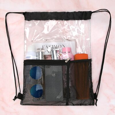 2 Pack Clear Drawstring Bag Stadium Approved PVC Drawstring  display picture 2