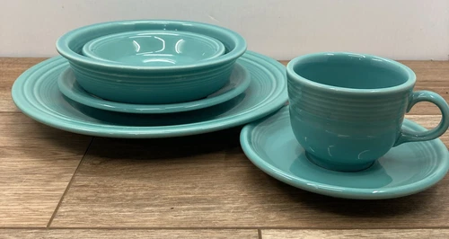 Fiestaware Turquoise 6 Piece Place Setting Fiesta Dish Set Homer Laughlin