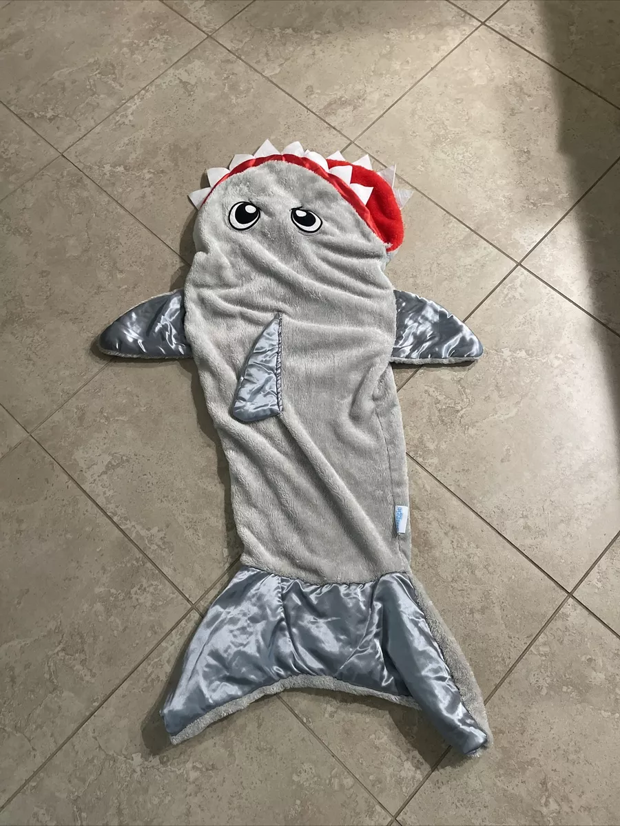 Snuggie Tails Gray Shark Kids Blanket Cuddle Camping Lounging Comfort 58