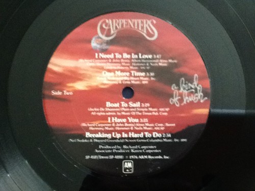 CARPENTERS ~a kind of hush A&M RECORDS 1976 all ORIGINAL (LP) Nm / (JKT) Ex+ - Picture 5 of 7