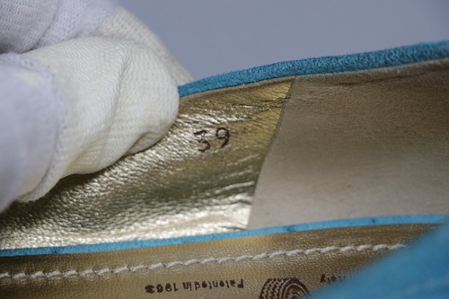 CAR SHOE Turquoise Suede Leather Bow Ballet flats Shoes Womens Size 39 / US 9 - Picture 10 of 14