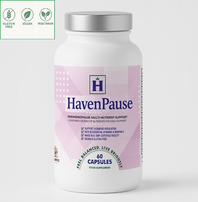HavenPause Women s Perimenopause Support   Vegane Vitamine & Kräuter   60 Kapseln