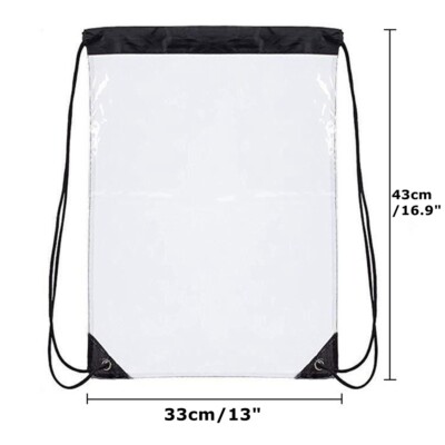Clear Drawstring Backpack Waterproof Transparent Stadium Bag Gym Travel 15-Pack Amazon.com | Clear Drawstring Bag Waterproof Stadium  main image 3
