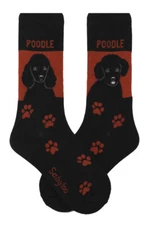 Poodle Crew Socks Unisex Black