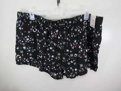 New Joyspun Sleep Short Size 2X 18 20 Black Stars Elastic Waist Pockets