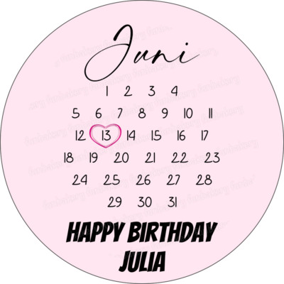 Kalender Tortenbild Party Deko personalisiert Burn Away Cake Flamme essbar Datum