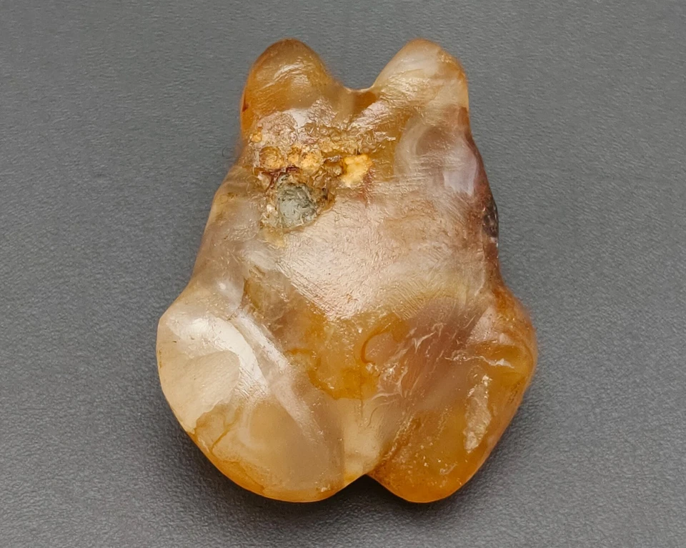 Antiguo abalorio de rana tallada en piedra de ágata gelatina estilo PYU birmano del sur de Asia #CP1072 Foto 4 de 4