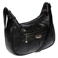 Damen Schultertasche UmhäNgetasche Handtasche Tasche Leder Optik Shopper Schwarz