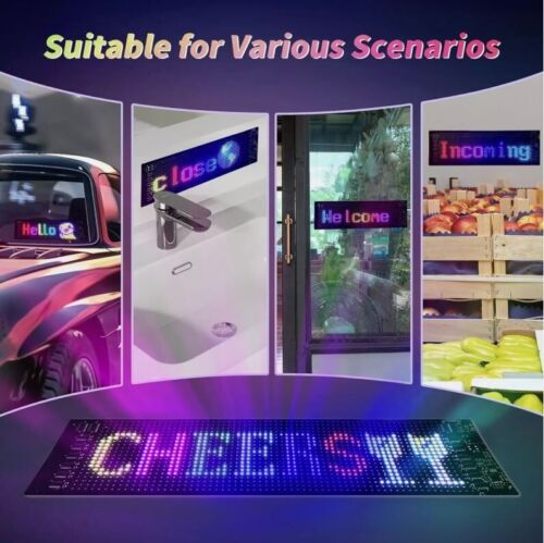 Scrollende helle Werbung LED Schilder 3,62*14,72" USB LED Autoschild APP Steuerung - Bild 6 von 6