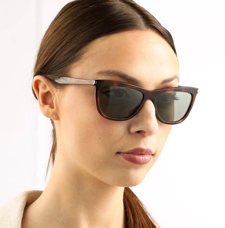 OCCHIALI DA SOLE SAINT LAURENT SL515 003 DONNA AVANA OCCHI DI GATTO VERDI. 58 mm