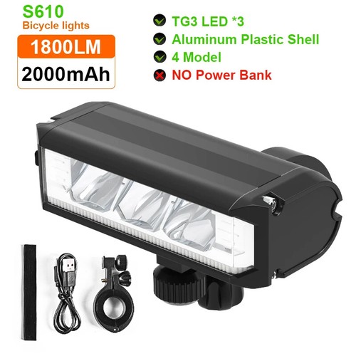 Bicycle Light 8000mAh Bike Light Front Rechargeable LED Flashlight Headlight New - Picture 13 of 16