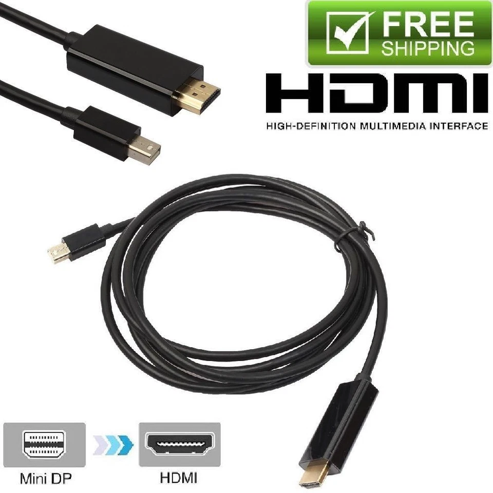 Thunderbolt Mini Display Port To HDMI Cable For Apple iMAC Macbook Air Pro 6FT - Image 4 of 4