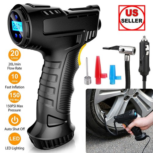 150 PSI Air Compressor Tire Inflator Fits Car Moto Bike Tires Air Pump Portable - Picture 10 of 12