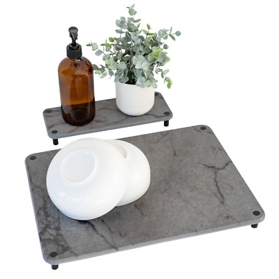 Stone Drying Mat for Kitchen Counter w/ Stone Drying Tray - 15.7'' x 11.8''
