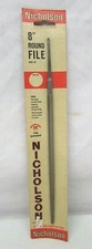 Rare Vintage Nicholson 8" Round File Forged Steel NOS New Made in USA NR-8