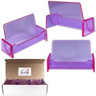 12Pcs Clear Purple Acrylic Office Business Card Holder Display Stand Desktop
